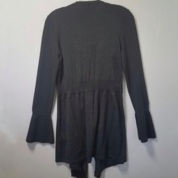 White House Black Market Black Open Cascade Front Cardigan XS - Picture 4 of 9